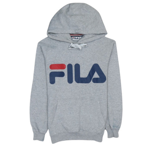 Additional front view of Fila women’s grey xs pullover hoodie sweatshirt with logo print
