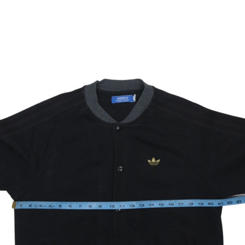 Adidas Mens Black Button Cardigan Sweatshirt M Regular Fit