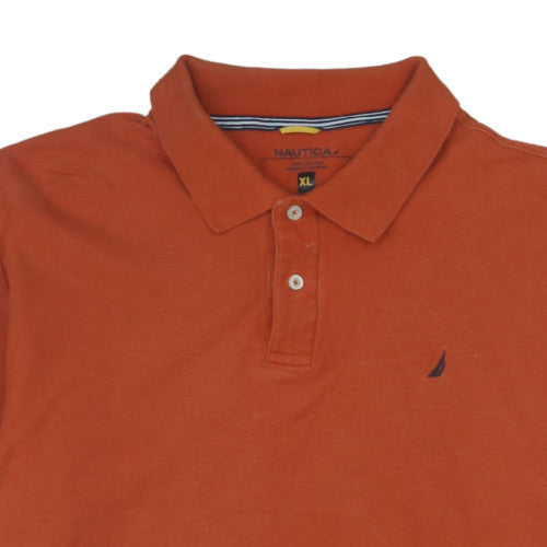Nautica Men's Orange Short Sleeve Classic Fit Cotton Polo XL