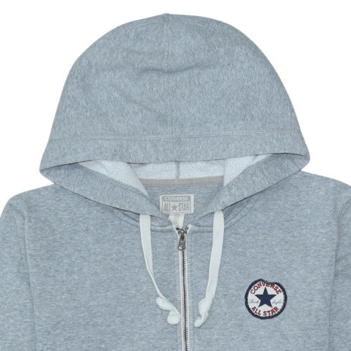 Converse Men’s Grey Full Zip Hoodie M Regular Fit All Star Logo