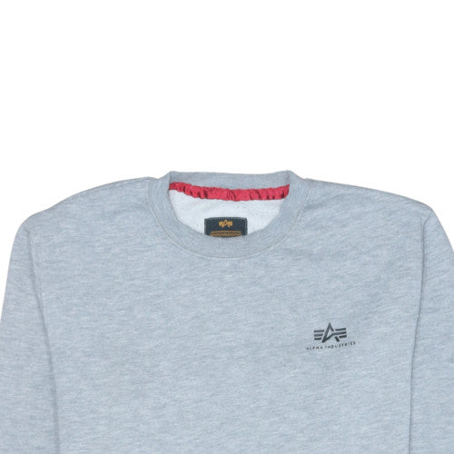 Alpha Industries Men's Grey Crew Neck Sweatshirt M Regular Fit
