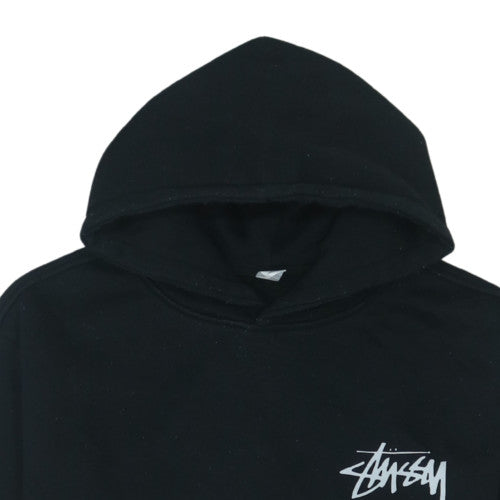 Stussy Mens Black M Pullover Hoodie Graphic Print Fleece