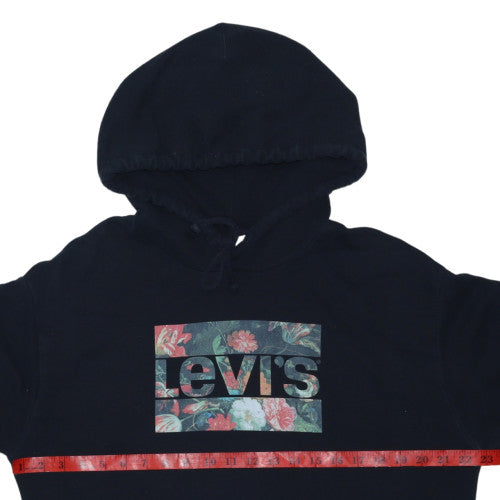 Levi's Men's Black Floral Logo Pullover Hoodie Size L