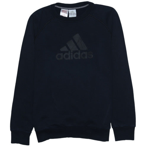 Additional front view of Adidas boys’ black cotton crew neck sweatshirt 13-14 years essentials