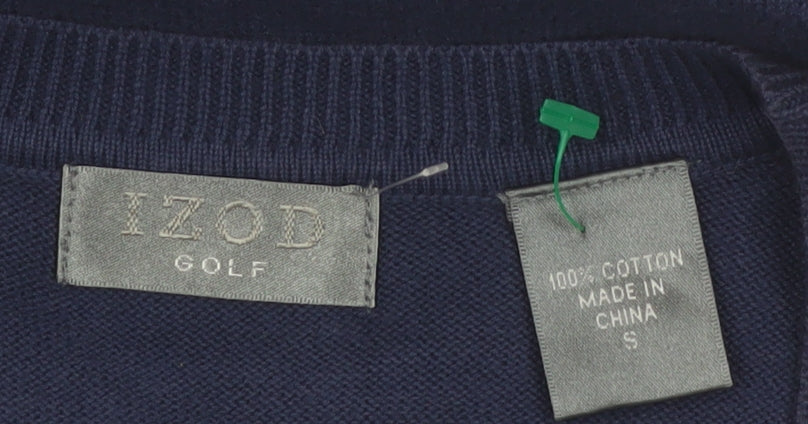 IZOD Mens Blue Argyle Golf Cotton Sleeveless Vest S