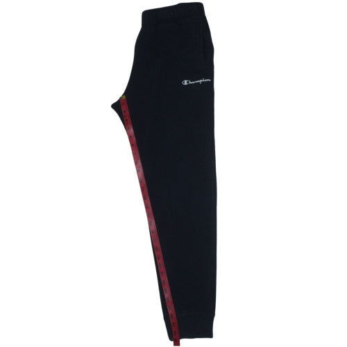 Champion Men's Black Fleece Sweatpants L Elastic Waist Tapered Fit