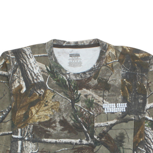 Russell Outdoors Men's XL Brown Camouflage Long Sleeve T-Shirt