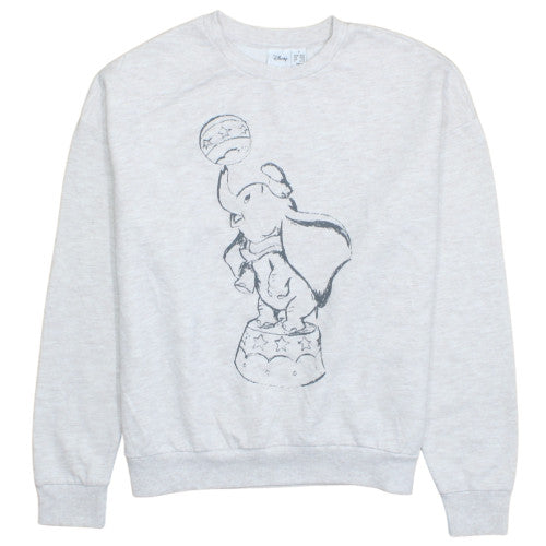 Additional front view of Disney unisex grey dumbo graphic print pullover sweatshirt s