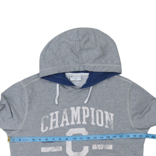 Champion Men's Grey Pullover Hoodie M Regular Fit Graphic Print