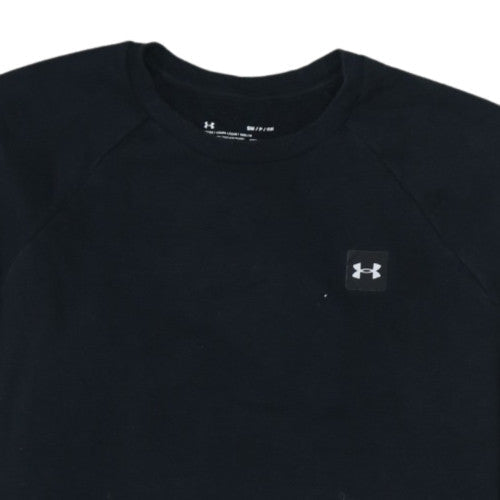 Under Armour Mens Black Small Crew Neck Sweatshirt ColdGear Loose Fit