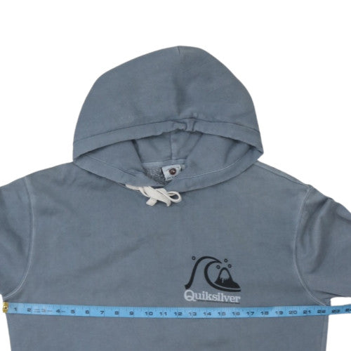 Quiksilver Men Blue Pullover Hoodie M Graphic Surf Logo Fleece