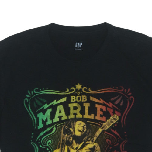 GAP Men's Black Bob Marley One Love Music Graphic T-Shirt XL