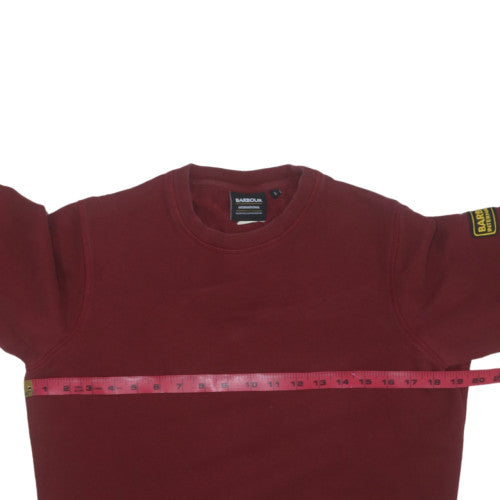 Barbour International Mens Red Crew Neck Pullover Sweatshirt Size S