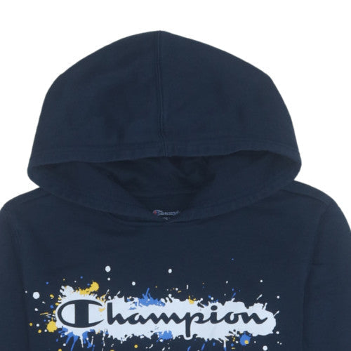 Additional view of Champion boys’ blue pullover hoodie xl fleece graphic logo sweatshirt