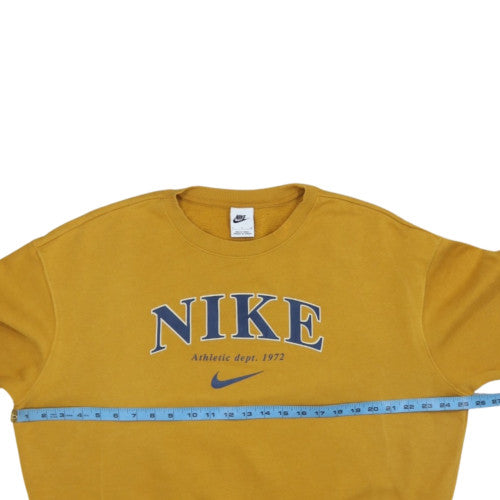 Nike Womens Yellow Crew Neck Pullover Sweatshirt Size M