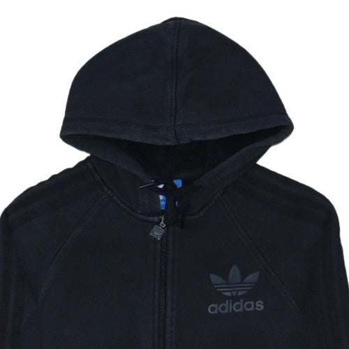 Adidas Women's Black XS Full Zip Hoodie with Logo Detail