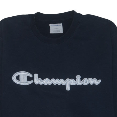 Champion Men's Black XL Pullover Embroidered Crew Neck Sweatshirt