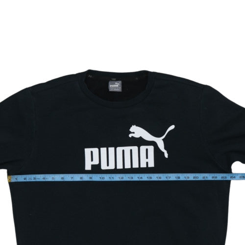 Puma Men's Black Logo Crew Neck Sweatshirt L Regular Fit