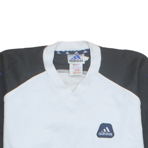 Additional view of Adidas boys’ xs white retro v-neck sports t-shirt