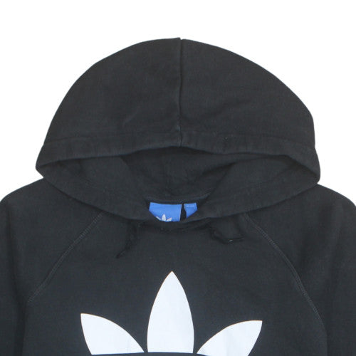 Adidas Womens Black XL Pullover Hoodie with Logo Print