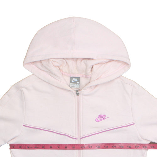 Nike Womens Pink Full Zip Hoodie Medium Cotton Blend Sweatshirt