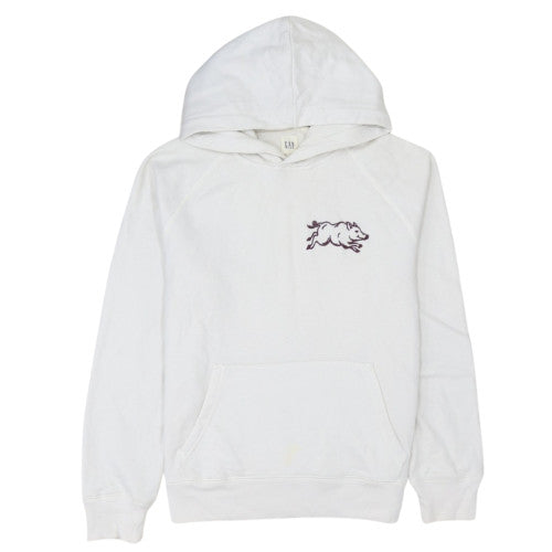 Gap Women White Hooded Pullover Hoodie Size M Cotton Blend