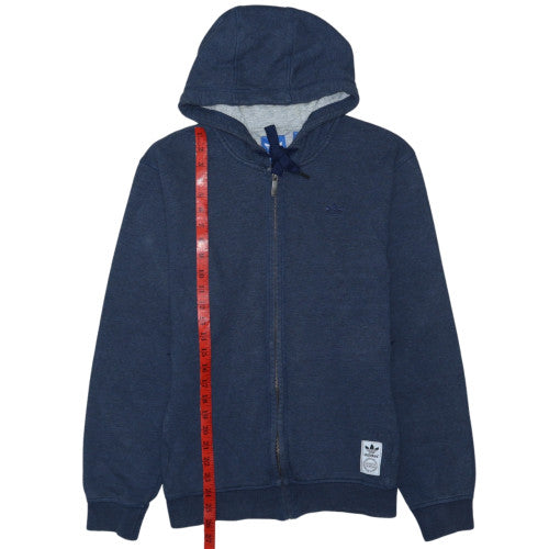 Adidas Mens Blue Full Zip Hoodie Size M Hooded Sweatshirt