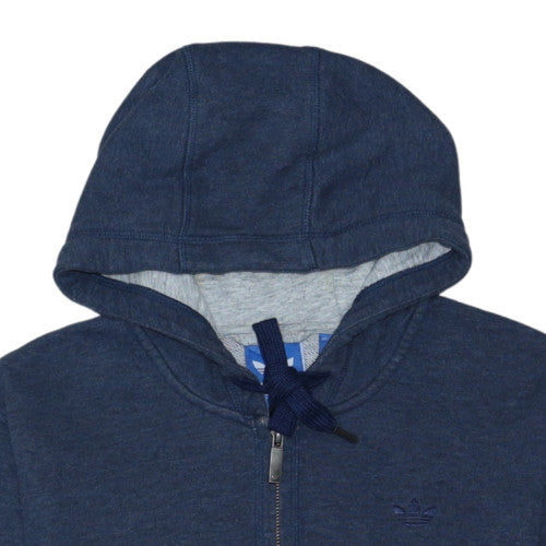 Additional view of Adidas men’s blue full zip hoodie, size M, hooded sweatshirt