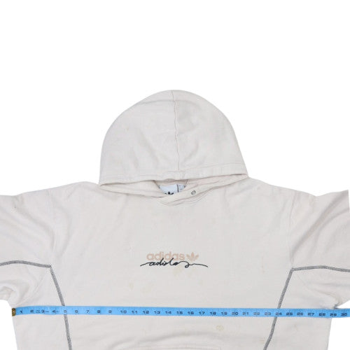 Adidas Women Beige XL Pullover Hoodie Cotton Logo Casual