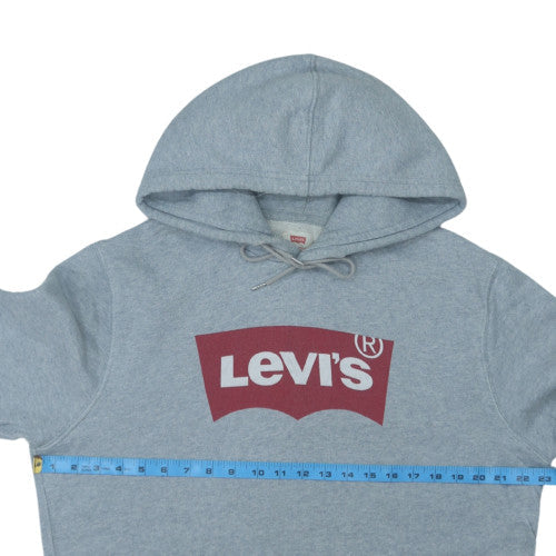 Levi's Men's Grey Pullover Hoodie Medium Logo Fleece Sweatshirt