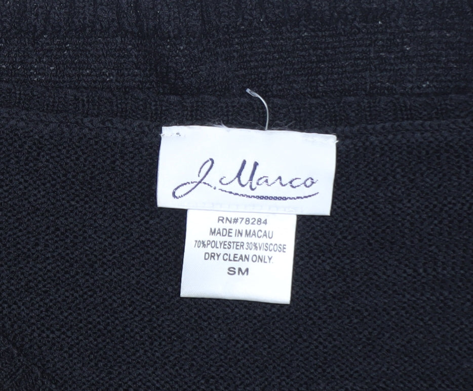 J. Marco Women's Black Beaded Knit Cardigan Size S