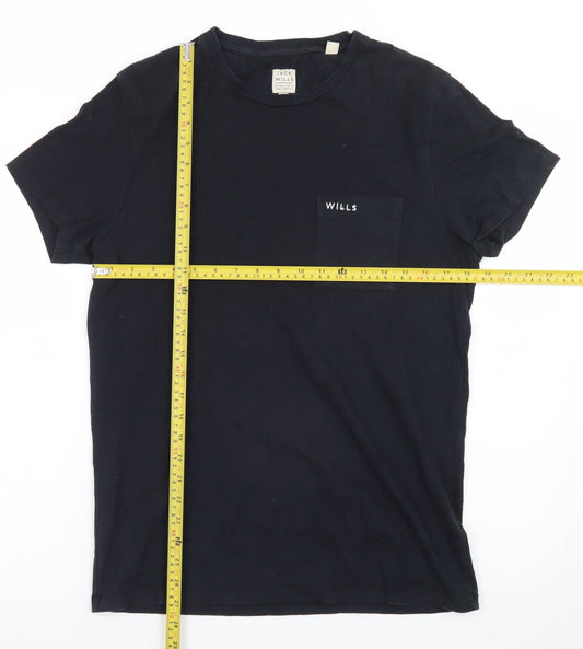 Jack Wills Men's Black Slim Fit Cotton Crew Neck T-Shirt M