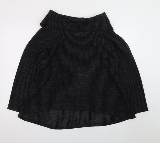 Apricot Women Black Cowl Neck Chunky Knit Jumper S