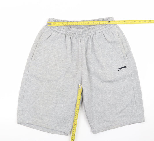 Slazenger Men's Grey XL Sweat Shorts Elastic Waist Pockets