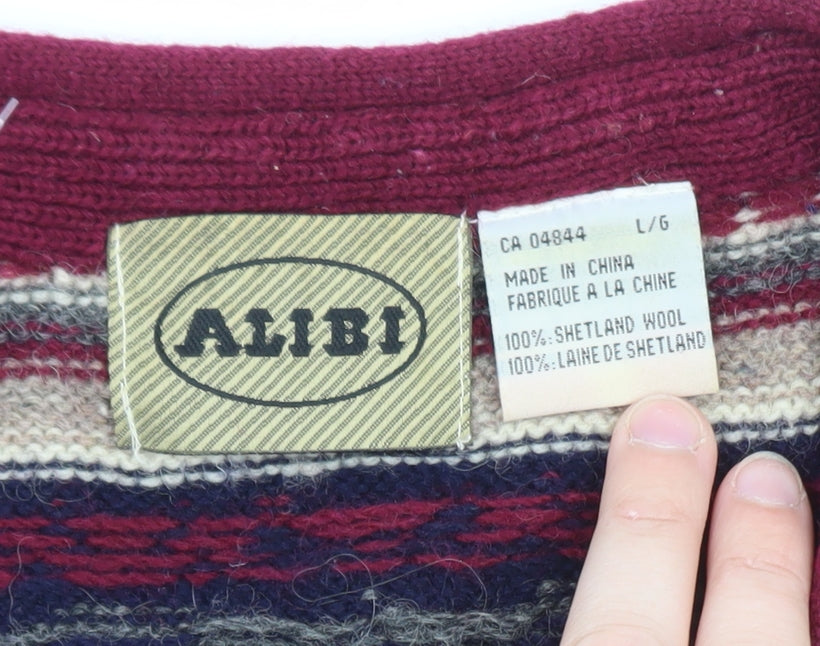 Alibi Women’s Multicoloured Fair Isle Wool Knit Vest L