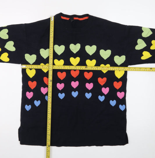 M&Co Women’s Multicoloured Heart Pattern Cotton Jumper UK 10