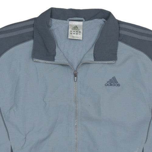 Adidas Men's Grey Full Zip Sports Jacket Size 42 Regular Fit