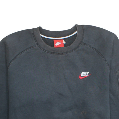 Nike Mens Black M Crew Neck Pullover Sweatshirt Sports Fleece