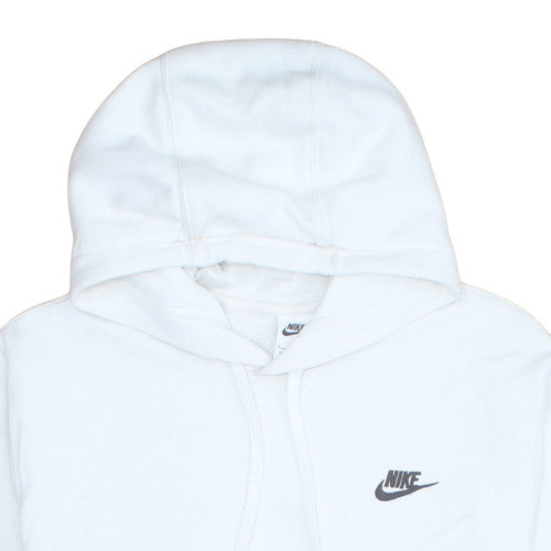 Nike Women White Pullover Hoodie Size S Cotton Blend Fleece