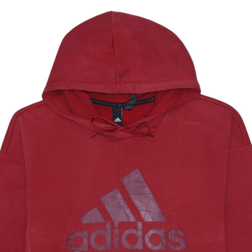 Additional view of Adidas Men's Red Pullover Hoodie S Regular Fit Fleece Logo Sportswear