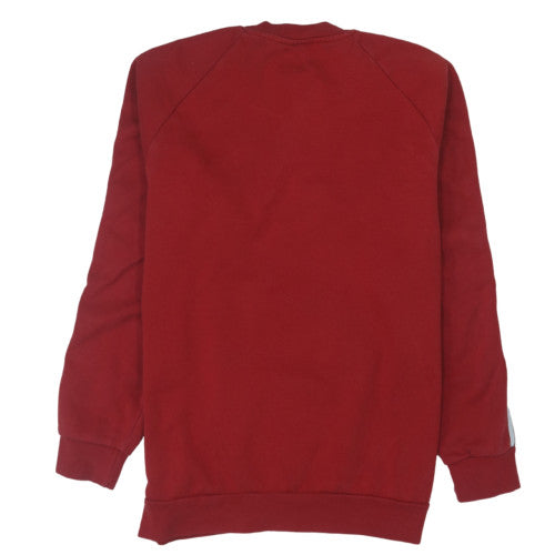 adidas Men Red Crew Neck Pullover Sweatshirt M Sports Fleece