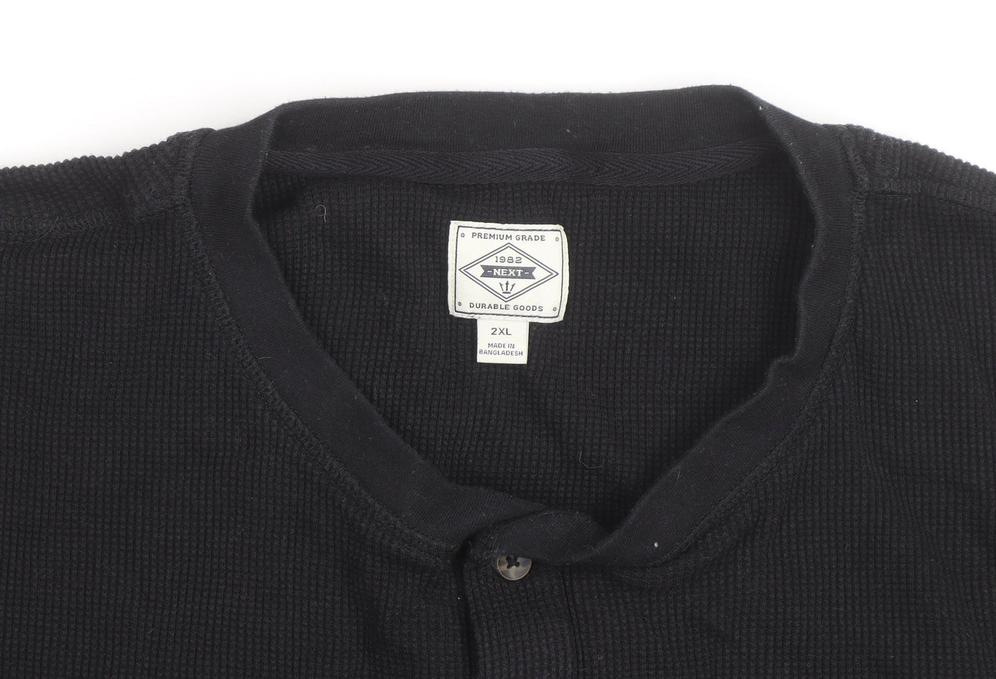 NEXT Men’s Black 2XL Henley Short Sleeve Knit T-Shirt