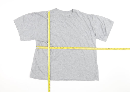 BHS Men's Grey Cotton Rich Crew Neck Short Sleeve T-Shirt L