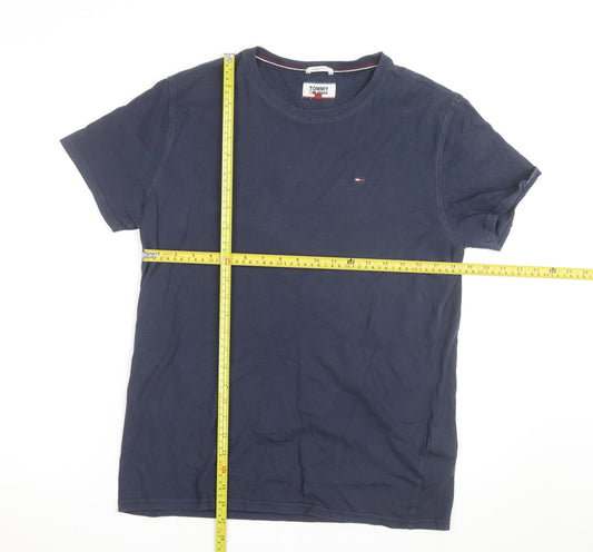 Tommy Jeans Men's Blue Cotton Regular Fit T-Shirt Size M