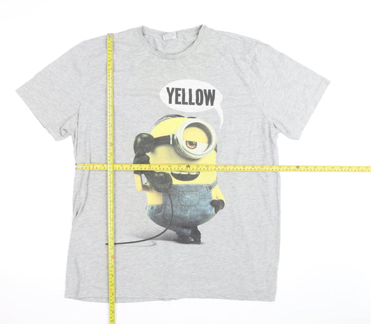 Minions Men’s Grey 2XL Graphic Movie Short Sleeve T-Shirt