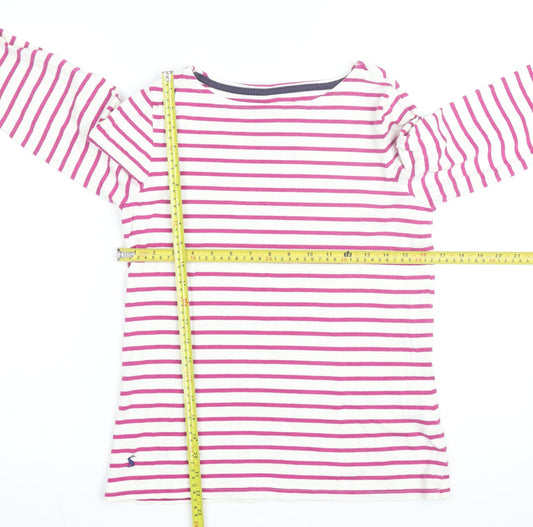 Joules Women's Pink Striped Long Sleeve Cotton T-Shirt Size S