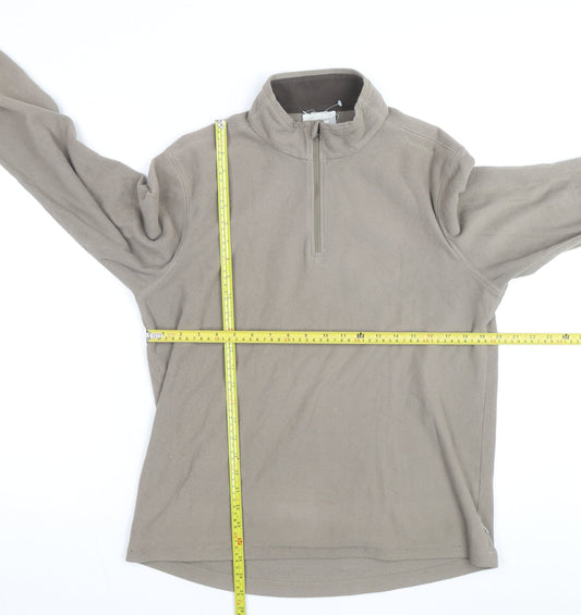 Quechua Men's Beige Fleece 1/2 Zip Pullover Sweatshirt L