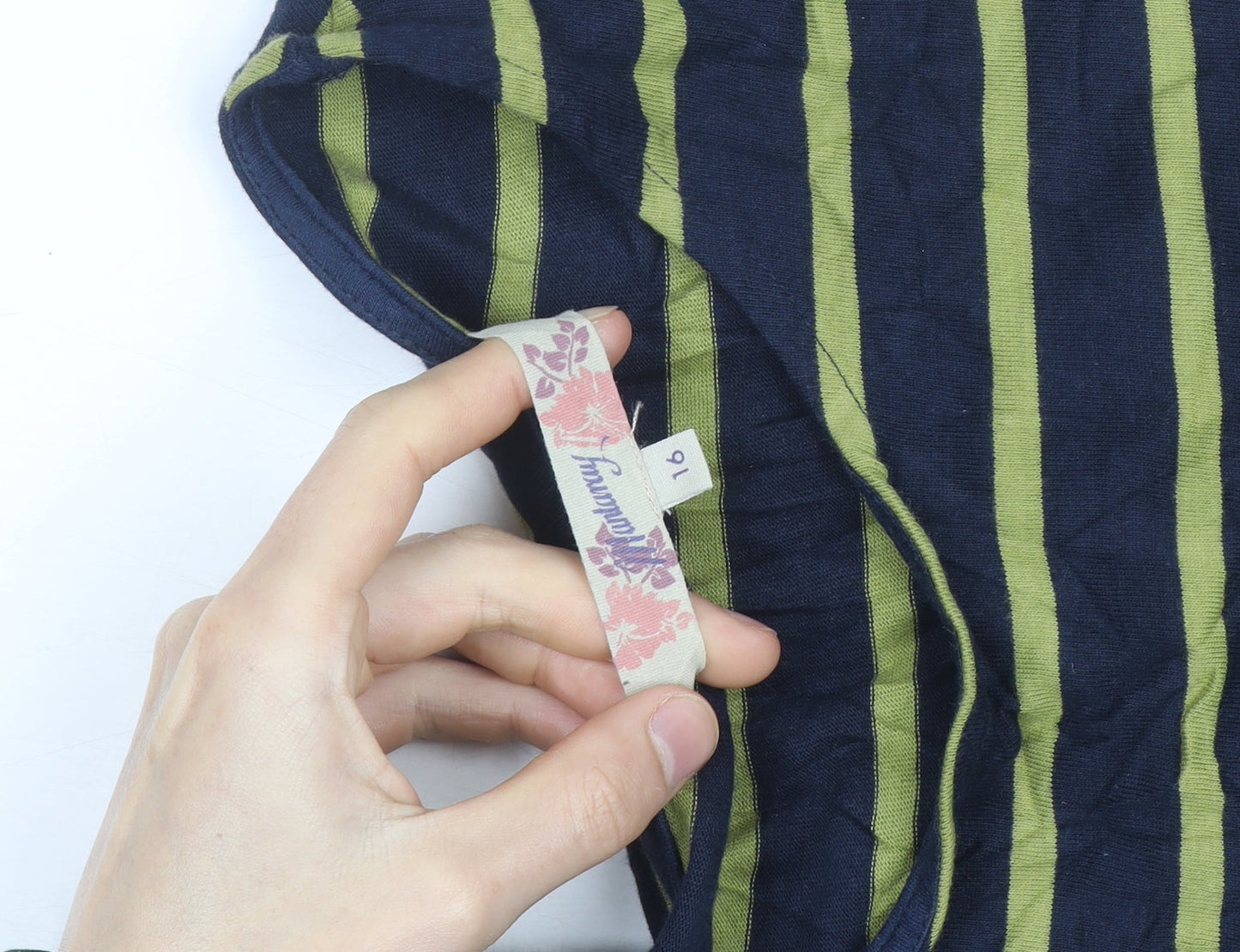 Matalan Women's Blue Striped Tunic T-Shirt Size 16 Cotton Casual
