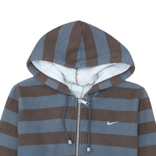 Nike Men's Blue Striped Full Zip Hoodie XL Regular Fit