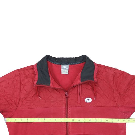 Nike Men's Red Full Zip Quilted Sweatshirt Size M